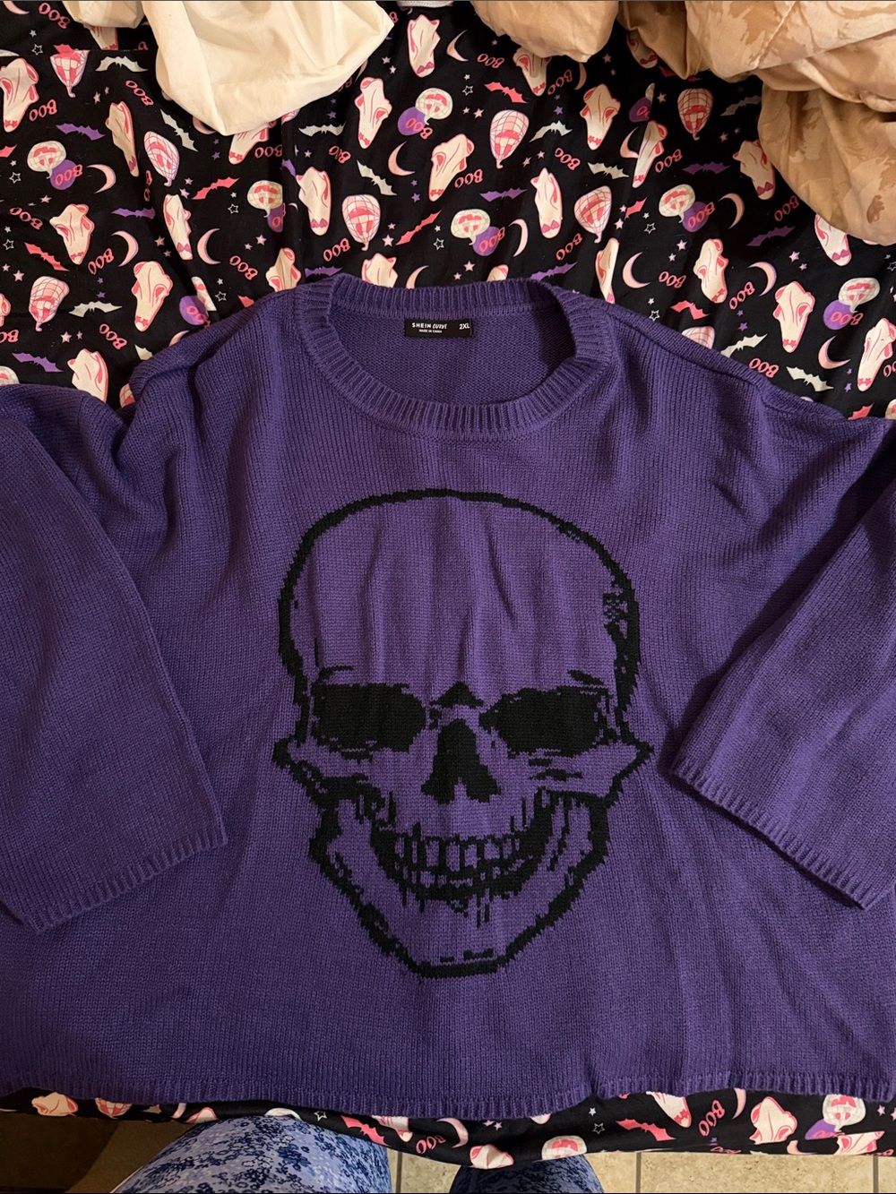 UNKNOWN Brand Purple Skull Knit Sweater - Men